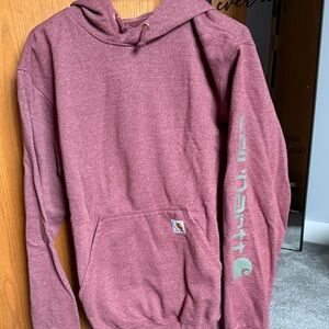 Carhartt Burgundy Hoodie with Sleeve Logo